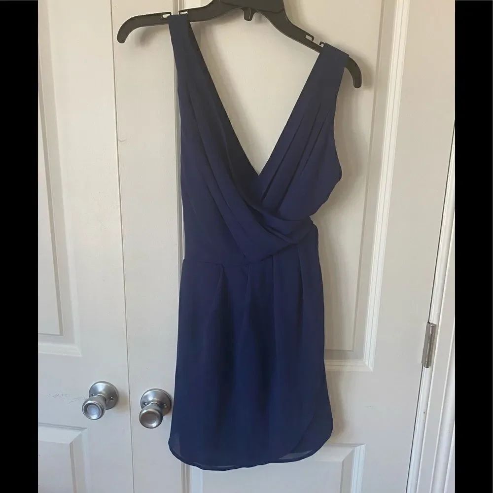 Tobi Navy Blue Cross Back Mini Dress - Picture 6 of 10
